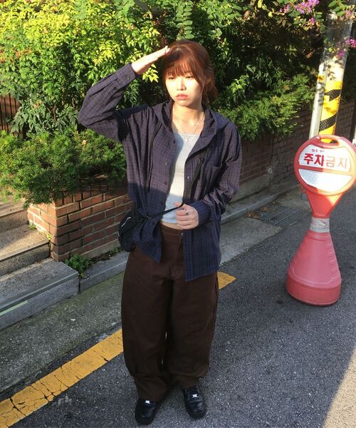 SECONDMONO（セカンドモノローグ）の「Check Hooded Shirt [NAVY]_SESH012NAVY（シャツ/ブラウス・レディース・その他・SMALL/MEDIUM/LARGE/X-SMALL）」の9枚目の写真