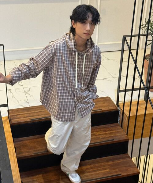 SECONDMONO（セカンドモノローグ）の「Check Hooded Shirt [NAVY]_SESH012NAVY（シャツ/ブラウス・レディース・その他・SMALL/MEDIUM/LARGE/X-SMALL）」の12枚目の写真