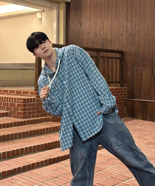 SECONDMONO（セカンドモノローグ）の「Check Hooded Shirt [NAVY]_SESH012NAVY（シャツ/ブラウス・レディース・その他・SMALL/MEDIUM/LARGE/X-SMALL）」の19枚目の写真