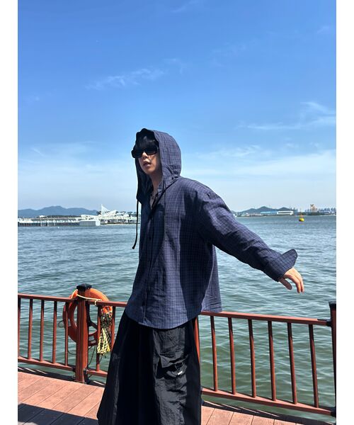 SECONDMONO（セカンドモノローグ）の「Check Hooded Shirt [NAVY]_SESH012NAVY（シャツ/ブラウス・レディース・その他・SMALL/MEDIUM/LARGE/X-SMALL）」の22枚目の写真