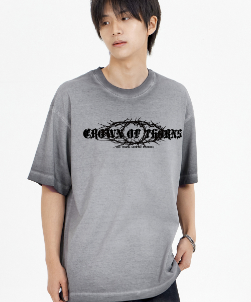 BY.L(バイエル)の「クラウントロンピグメント半袖Tシャツグレー(Tシャツ/カットソー・メンズ・その他・MEDIUM/LARGE/X-LARGE/XX-LARGE)」の1枚目の写真