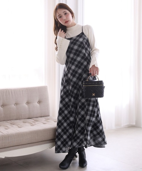 one after another NICE CLAUP（ワンアフターアナザーナイスクラップ）の「肩リボンニットセットワンピース（ワンピース・レディース・ホワイト系その他/グレー系その他/ピンク系その他・FREE）」の9枚目の写真