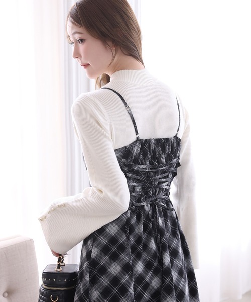 one after another NICE CLAUP（ワンアフターアナザーナイスクラップ）の「肩リボンニットセットワンピース（ワンピース・レディース・ホワイト系その他/グレー系その他/ピンク系その他・FREE）」の10枚目の写真