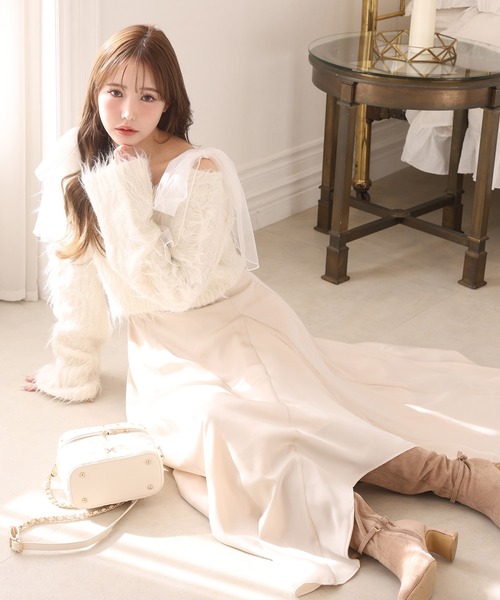 one after another NICE CLAUP（ワンアフターアナザーナイスクラップ）の「肩リボンニットセットワンピース（ワンピース・レディース・ホワイト系その他/グレー系その他/ピンク系その他・FREE）」の18枚目の写真