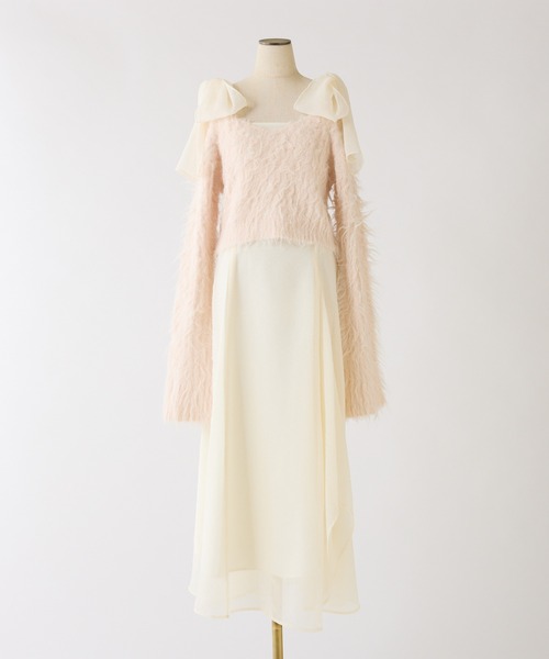 one after another NICE CLAUP（ワンアフターアナザーナイスクラップ）の「肩リボンニットセットワンピース（ワンピース・レディース・ホワイト系その他/グレー系その他/ピンク系その他・FREE）」の20枚目の写真