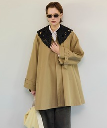 MAISON SPECIAL | Lace Collar Tent Flare Trench Coat/レースカラーテントフレアトレンチコート(トレンチコート)
