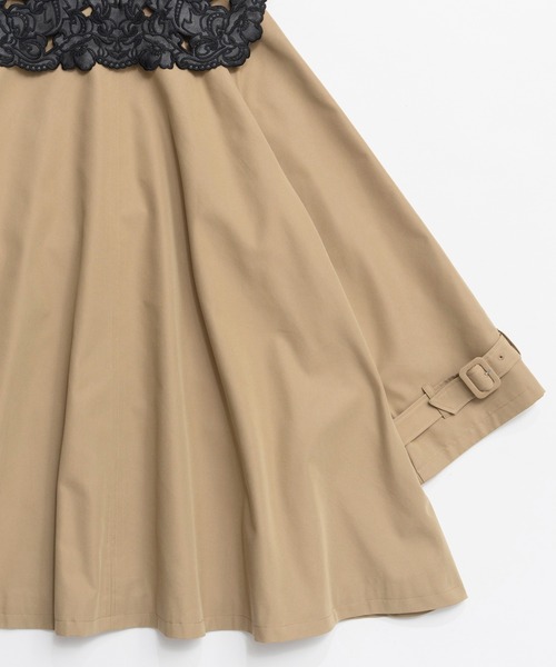 MAISON SPECIAL（メゾンスペシャル）の「Lace Collar Tent Flare Trench Coat/レースカラーテントフレアトレンチコート（トレンチコート・レディース・ベージュ/ブラック・FREE）」の18枚目の写真
