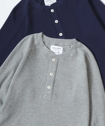 HOUSTON | HOUSTON/ヒューストン Heavy Thermal Henley Tee/ヘビーサーマル ワッフル 無地 ヘンリーネック 長袖Tシャツ/ロングスリーブTシャツ/ロンT/レディース メンズ(Tシャツ/カットソー)