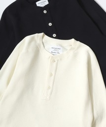 HOUSTON（ヒューストン）の「HOUSTON/ヒューストン Heavy Thermal Henley Tee/ヘビーサーマル ワッフル 無地 ヘンリーネック 長袖Tシャツ/ロングスリーブTシャツ/ロンT/レディース メンズ（Tシャツ/カットソー・レディース）」