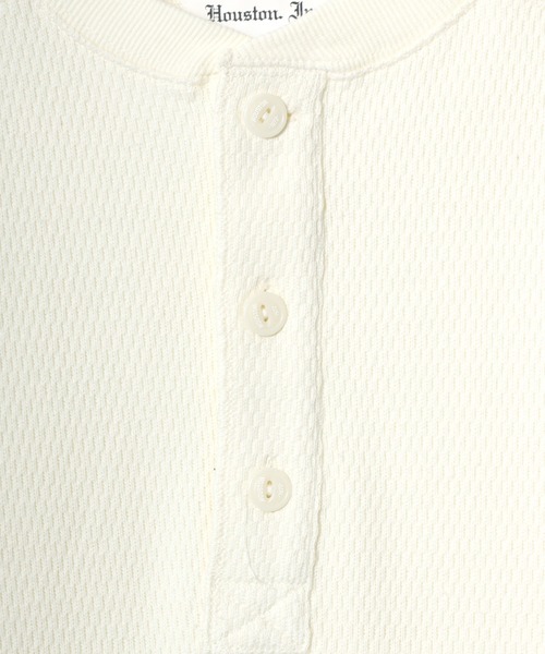 HOUSTON（ヒューストン）の「HOUSTON/ヒューストン Heavy Thermal Henley Tee/ヘビーサーマル ワッフル 無地 ヘンリーネック 長袖Tシャツ/ロングスリーブTシャツ/ロンT/レディース メンズ（Tシャツ/カットソー・メンズ・ブラック/ネイビー/グレー/オフホワイト・M/XL/L）」の17枚目の写真