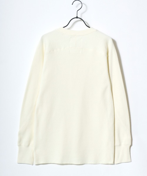 HOUSTON（ヒューストン）の「HOUSTON/ヒューストン Heavy Thermal Henley Tee/ヘビーサーマル ワッフル 無地 ヘンリーネック 長袖Tシャツ/ロングスリーブTシャツ/ロンT/レディース メンズ（Tシャツ/カットソー・メンズ・ブラック/ネイビー/グレー/オフホワイト・M/XL/L）」の6枚目の写真