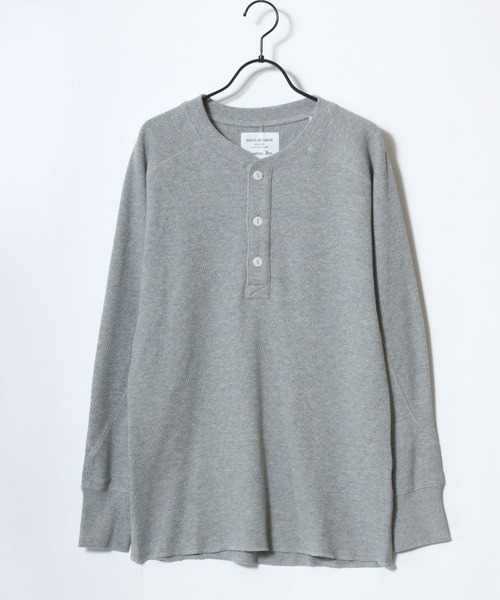 HOUSTON（ヒューストン）の「HOUSTON/ヒューストン Heavy Thermal Henley Tee/ヘビーサーマル ワッフル 無地 ヘンリーネック 長袖Tシャツ/ロングスリーブTシャツ/ロンT/レディース メンズ（Tシャツ/カットソー・メンズ・ブラック/ネイビー/グレー/オフホワイト・M/XL/L）」の8枚目の写真