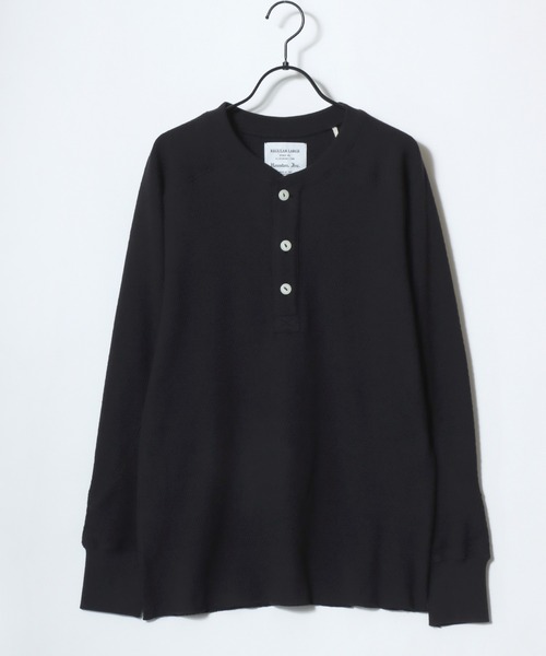 HOUSTON（ヒューストン）の「HOUSTON/ヒューストン Heavy Thermal Henley Tee/ヘビーサーマル ワッフル 無地 ヘンリーネック 長袖Tシャツ/ロングスリーブTシャツ/ロンT/レディース メンズ（Tシャツ/カットソー・メンズ・ブラック/ネイビー/グレー/オフホワイト・M/XL/L）」の9枚目の写真
