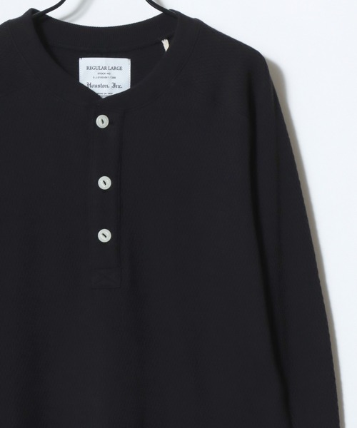 HOUSTON（ヒューストン）の「HOUSTON/ヒューストン Heavy Thermal Henley Tee/ヘビーサーマル ワッフル 無地 ヘンリーネック 長袖Tシャツ/ロングスリーブTシャツ/ロンT/レディース メンズ（Tシャツ/カットソー・メンズ・ブラック/ネイビー/グレー/オフホワイト・M/XL/L）」の13枚目の写真
