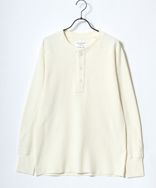 HOUSTON（ヒューストン）の「HOUSTON/ヒューストン Heavy Thermal Henley Tee/ヘビーサーマル ワッフル 無地 ヘンリーネック 長袖Tシャツ/ロングスリーブTシャツ/ロンT/レディース メンズ（Tシャツ/カットソー・メンズ・ブラック/ネイビー/グレー/オフホワイト・M/XL/L）」の10枚目の写真