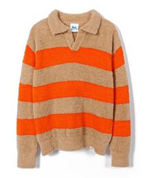 snuzy（スナジー）の「Polo Knit Stripe Orange（ニット/セーター）」