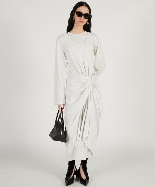 PRANK PROJECT(プランクプロジェクト)の「【2026Spring Pre-Order】レイヤードジャージドレス / Layered Jersey Dress(ワンピース・レディース・ブラック/ライトグレー/レッド・36/38)」の1枚目の写真