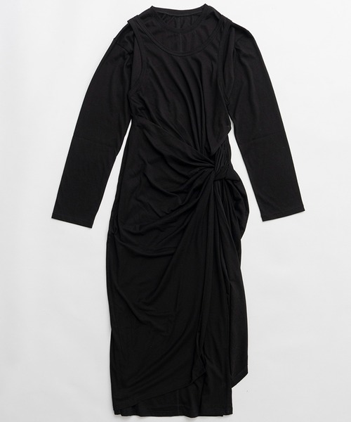 PRANK PROJECT(プランクプロジェクト)の「【2026Spring Pre-Order】レイヤードジャージドレス / Layered Jersey Dress(ワンピース・レディース・ブラック/ライトグレー/レッド・36/38)」の20枚目の写真