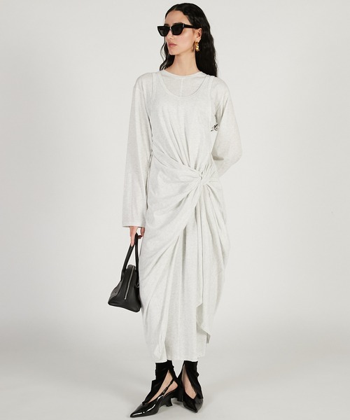 PRANK PROJECT(プランクプロジェクト)の「【2026Spring Pre-Order】レイヤードジャージドレス / Layered Jersey Dress(ワンピース・レディース・ブラック/ライトグレー/レッド・36/38)」の9枚目の写真