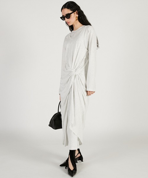 PRANK PROJECT(プランクプロジェクト)の「【2026Spring Pre-Order】レイヤードジャージドレス / Layered Jersey Dress(ワンピース・レディース・ブラック/ライトグレー/レッド・36/38)」の10枚目の写真