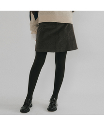 OSON コットンベルベットミニスカート アッシュブラウン