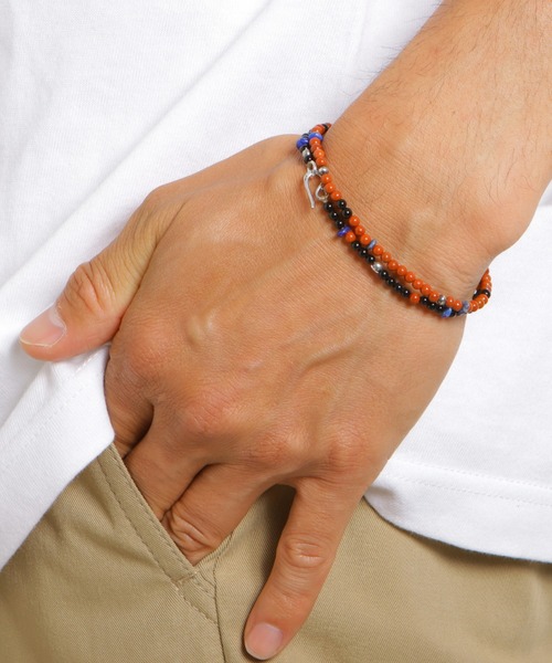 VIVIFY（ビビファイ）の「ブレスレット/ラウンドストーン&ナバホパール（ブレスレット・メンズ・レッド/ブラック・MENS）」の7枚目の写真