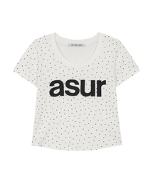 モノラインスリムTシャツスター ホワイト