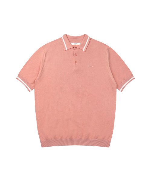 SOLEW(ソル)の「ポロニット_コーラル(ニット/セーター・メンズ・その他・SMALL/MEDIUM/LARGE/X-LARGE)」の1枚目の写真