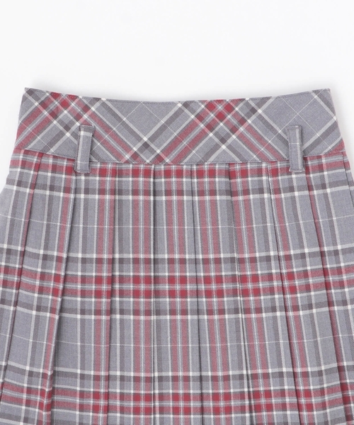 セール】チェーンベルトつきチェックプリーツスカート（スパッツつき