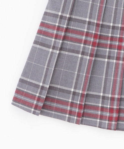 セール】チェーンベルトつきチェックプリーツスカート（スパッツつき