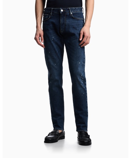EMPORIO ARMANI(エンポリオアルマーニ)の「【エンポリオ アルマーニ】スリムフィットジーンズ J06 デニム ペイントスポット(デニムパンツ・メンズ・インディゴブルー・27inch/31inch/33inch/34inch/36inch)」の1枚目の写真
