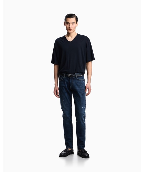 EMPORIO ARMANI(エンポリオアルマーニ)の「【エンポリオ アルマーニ】スリムフィットジーンズ J06 デニム ペイントスポット(デニムパンツ・メンズ・インディゴブルー・27inch/31inch/33inch/34inch/36inch)」の4枚目の写真