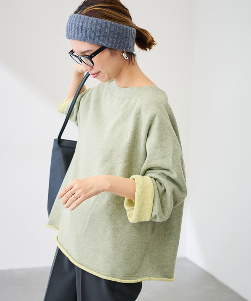 FRAMeWORK（フレームワーク）の「オーバーダイ裏毛カットオフプルオーバー（スウェット・レディース・グレー/ブルー/イエロー・FREE）」の3枚目の写真