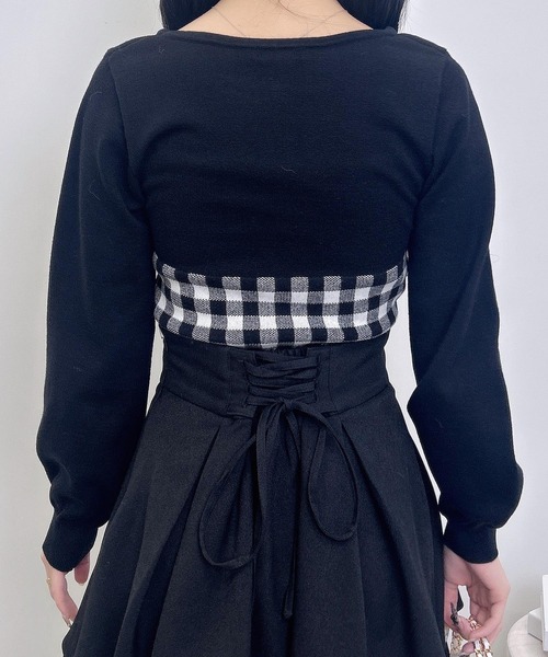 INGNI（イング）の「ボレロレイヤード風リボンギンガムチェックニット（ニット/セーター・レディース・ホワイト系6/ホワイト系その他2/ホワイト系その他・M）」の15枚目の写真