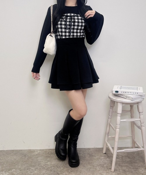 INGNI（イング）の「ボレロレイヤード風リボンギンガムチェックニット（ニット/セーター・レディース・ホワイト系6/ホワイト系その他2/ホワイト系その他・M）」の17枚目の写真