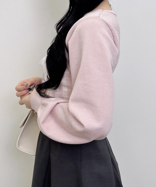 INGNI（イング）の「ボレロレイヤード風リボンギンガムチェックニット（ニット/セーター・レディース・ホワイト系6/ホワイト系その他2/ホワイト系その他・M）」の7枚目の写真