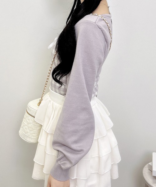 INGNI（イング）の「ボレロレイヤード風リボンギンガムチェックニット（ニット/セーター・レディース・ホワイト系6/ホワイト系その他2/ホワイト系その他・M）」の21枚目の写真