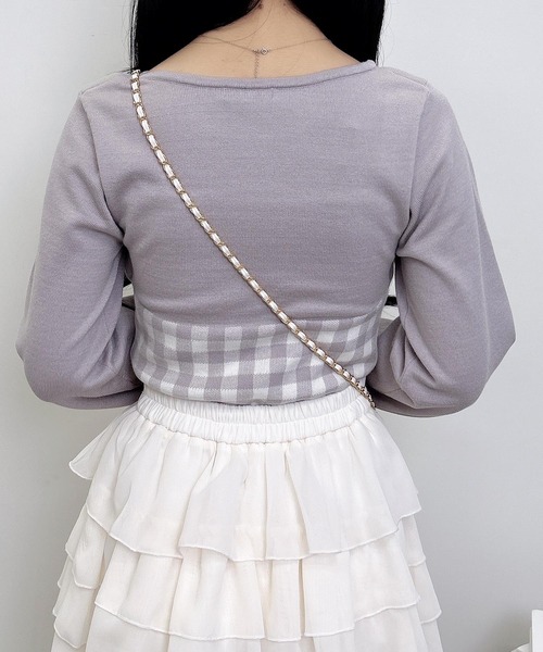 INGNI（イング）の「ボレロレイヤード風リボンギンガムチェックニット（ニット/セーター・レディース・ホワイト系6/ホワイト系その他2/ホワイト系その他・M）」の22枚目の写真