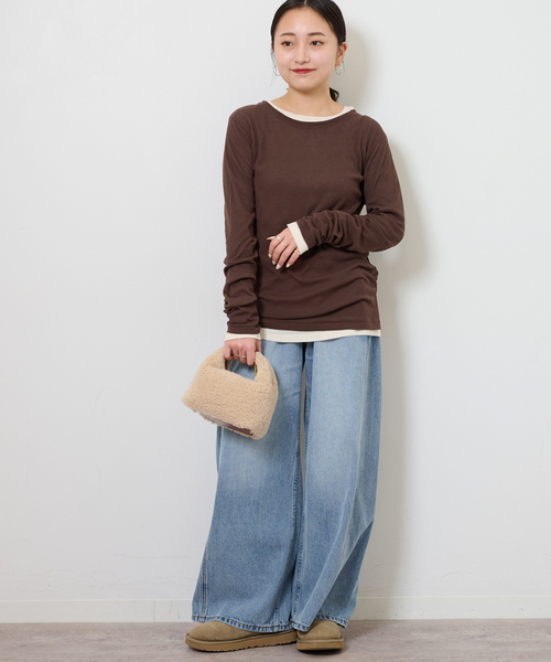 JOURNAL STANDARD relume(ジャーナルスタンダード レリューム)の「《追加2》ツイストシアーテレコロングTEE(Tシャツ/カットソー・レディース・チャコールグレー/ピンク/ブラウン/ホワイト・FREE)」の19枚目の写真