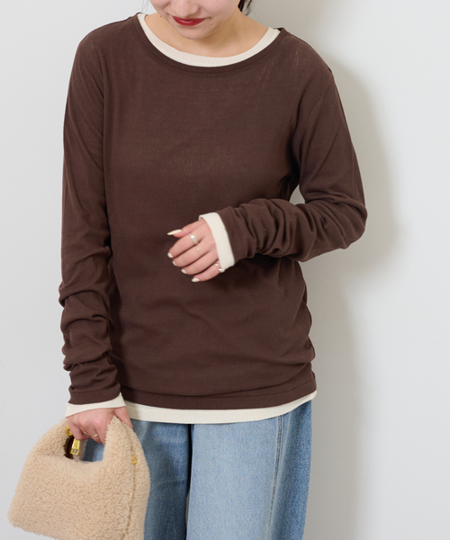 JOURNAL STANDARD relume(ジャーナルスタンダード レリューム)の「《追加2》ツイストシアーテレコロングTEE(Tシャツ/カットソー・レディース・チャコールグレー/ピンク/ブラウン/ホワイト・FREE)」の22枚目の写真
