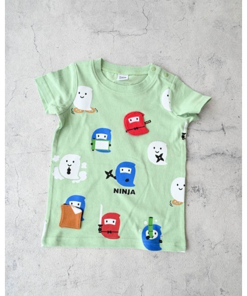 CHEEK ROOM（チークルーム）の「チークルーム おばけ忍者Ｔシャツ（Tシャツ/カットソー・キッズ・ラベンダー/グリーン/ブラック・90cm/100cm/110cm/120cm/130cm/80ｃｍ）」の3枚目の写真