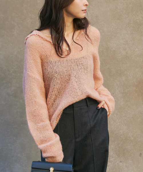 plage（プラージュ）の「《追加》ALPACA MIX BUTTON ニット 3（ニット/セーター・レディース・ホワイト/ピンク/グレー・FREE）」の3枚目の写真