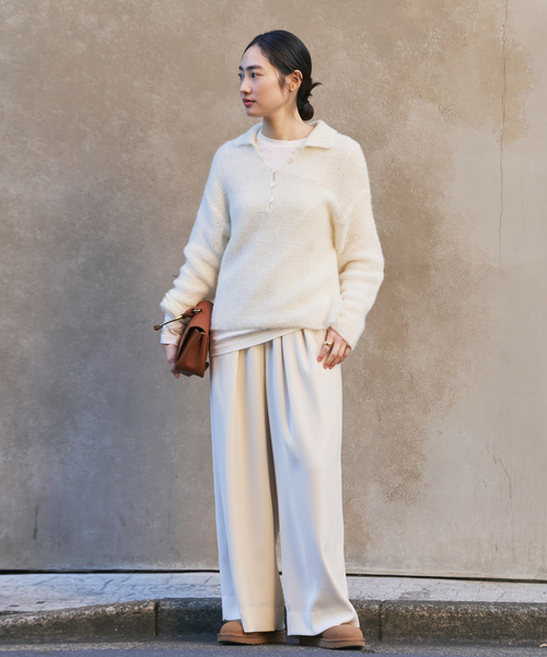 plage（プラージュ）の「《追加》ALPACA MIX BUTTON ニット 3（ニット/セーター・レディース・ホワイト/ピンク/グレー・FREE）」の10枚目の写真