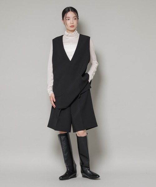 NANO universe（ナノユニバース）の「Vネックベスト×ハーフパンツ セットアップ（ベスト・レディース・グレー/ブラック/ベージュ・FREE）」の21枚目の写真