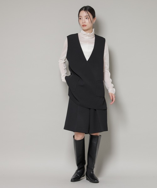 NANO universe（ナノユニバース）の「Vネックベスト×ハーフパンツ セットアップ（ベスト・レディース・グレー/ブラック/ベージュ・FREE）」の22枚目の写真