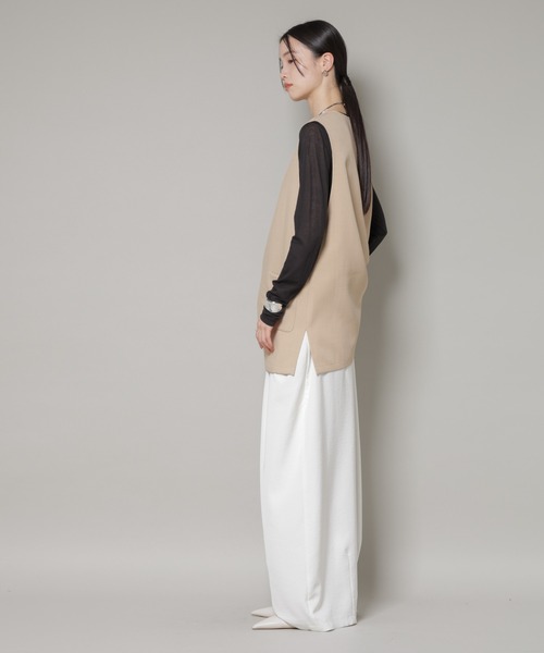 NANO universe（ナノユニバース）の「Vネックベスト×ハーフパンツ セットアップ（ベスト・レディース・グレー/ブラック/ベージュ・FREE）」の6枚目の写真