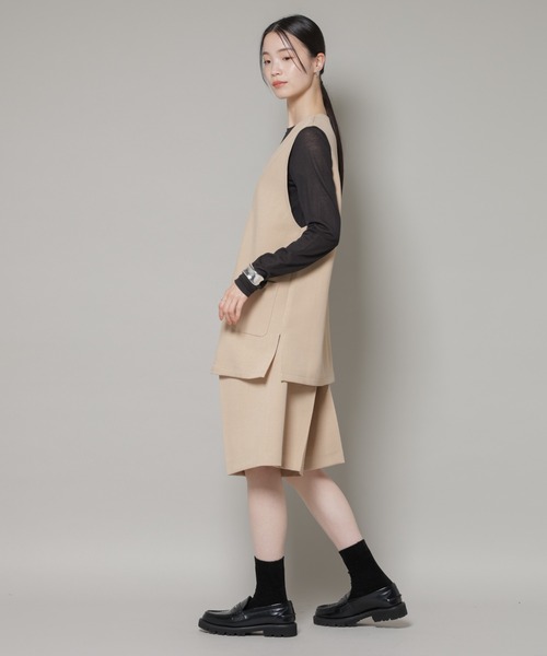 NANO universe（ナノユニバース）の「Vネックベスト×ハーフパンツ セットアップ（ベスト・レディース・グレー/ブラック/ベージュ・FREE）」の10枚目の写真