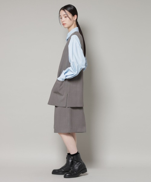 NANO universe（ナノユニバース）の「Vネックベスト×ハーフパンツ セットアップ（ベスト・レディース・グレー/ブラック/ベージュ・FREE）」の17枚目の写真