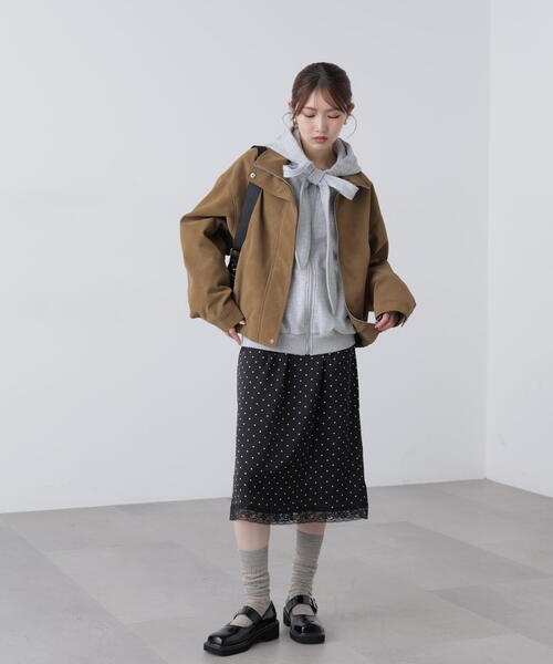 FREE'S MART(フリーズマート)の「◆起毛ビッグリボンジップパーカー(パーカー・レディース・グレー/ホワイト・FREE)」の9枚目の写真