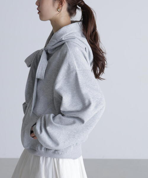 FREE'S MART(フリーズマート)の「◆起毛ビッグリボンジップパーカー(パーカー・レディース・グレー/ホワイト・FREE)」の10枚目の写真